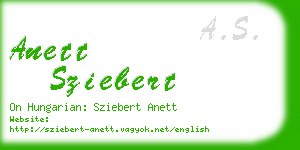 anett sziebert business card